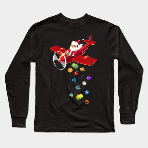 Santa Claus giving Free Crypto Long Sleeve T-Shirt by cryptogeek